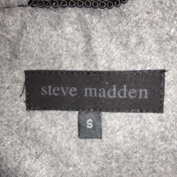 Steve Madden Wool Blend Zipped up Gray Trench Coat With Hoodie Small - Picture 9 of 10